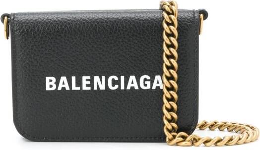 Balenciaga Cash portemonnee met ketting en logoprint Zwart