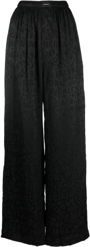Balenciaga Pyjamabroek met logoprint Zwart