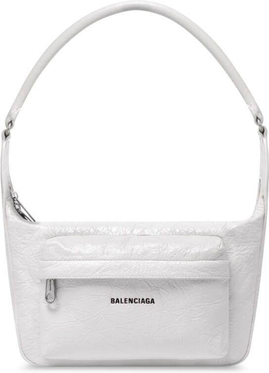 Balenciaga Raver schoudertas met logoprint Wit