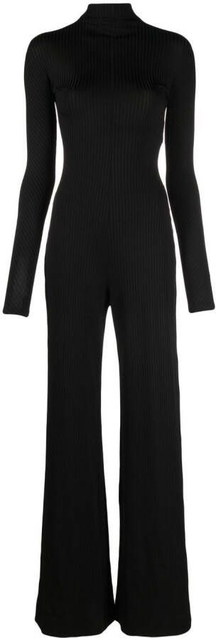 Balenciaga Ribgebreide jumpsuit Zwart