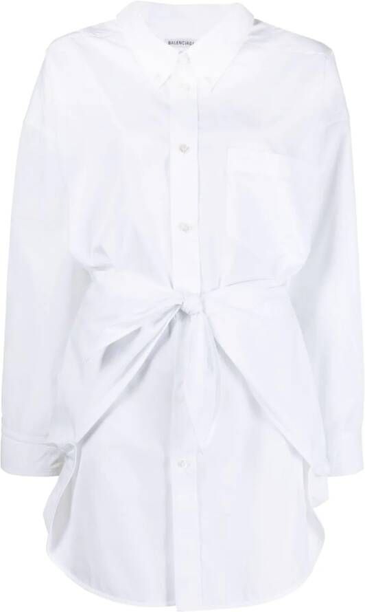 Balenciaga Shirt met geknoopte voorkant Wit