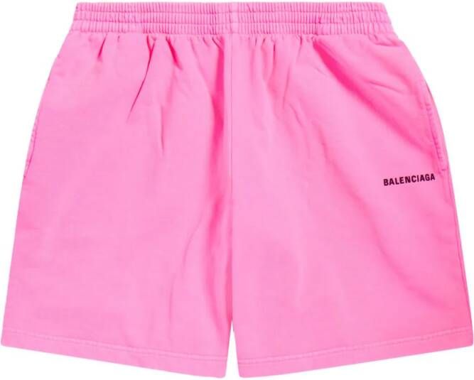 Balenciaga Shorts met logoprint Roze