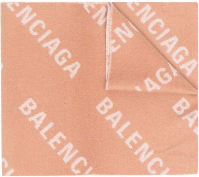 Balenciaga Sjaal met logoprint Beige