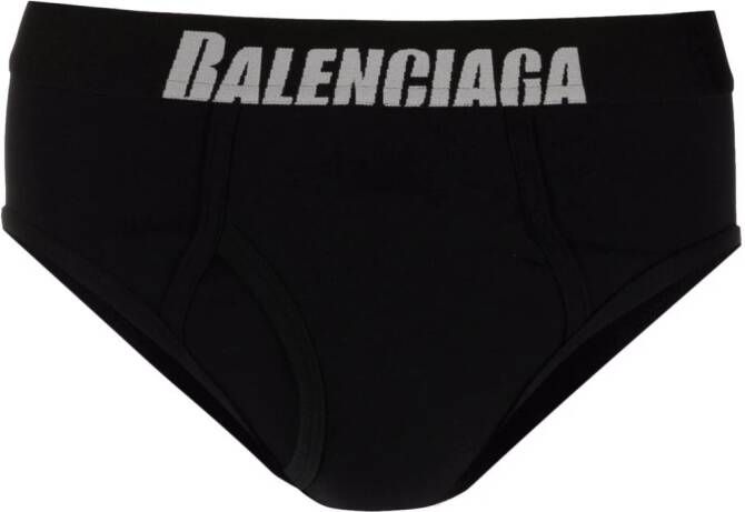 Balenciaga Slip met logoband Zwart