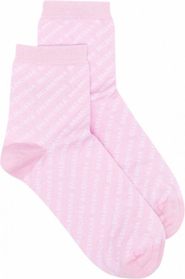 Balenciaga Sokken met logoprint Roze - Kledingwinkel.nl