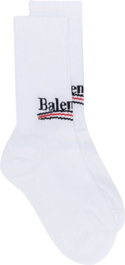 Balenciaga Sokken met logoprint Wit