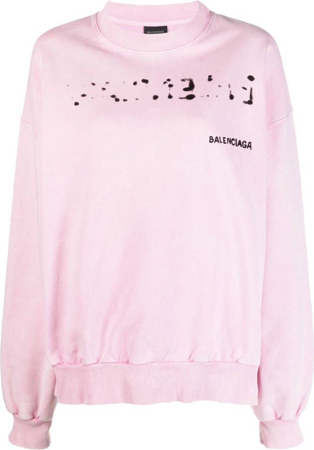Balenciaga Sweater met logoprint Roze