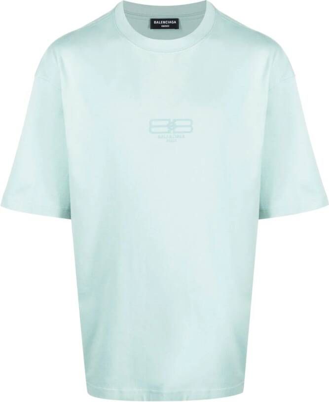 Balenciaga T-shirt met geborduurd logo Blauw