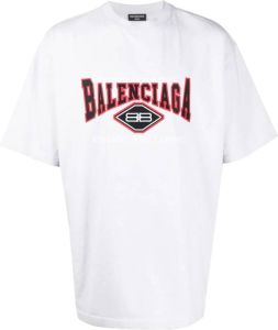 Balenciaga T-shirt met geborduurd logo Grijs
