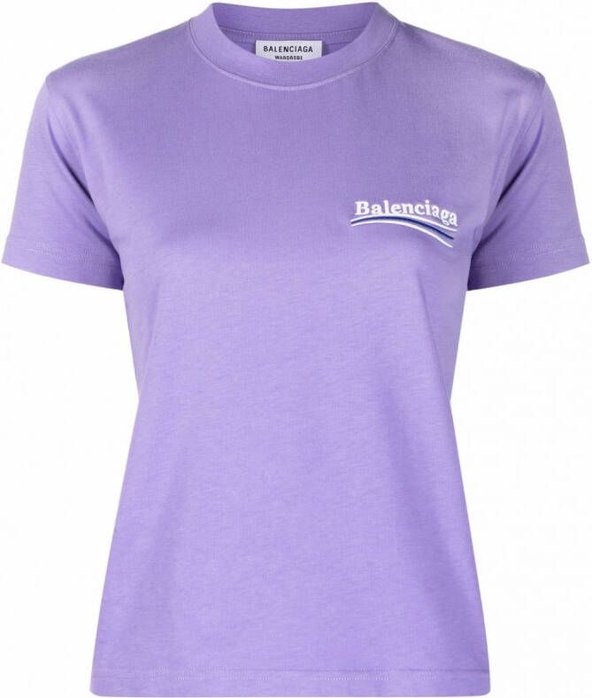 Balenciaga T-shirt met logo Paars