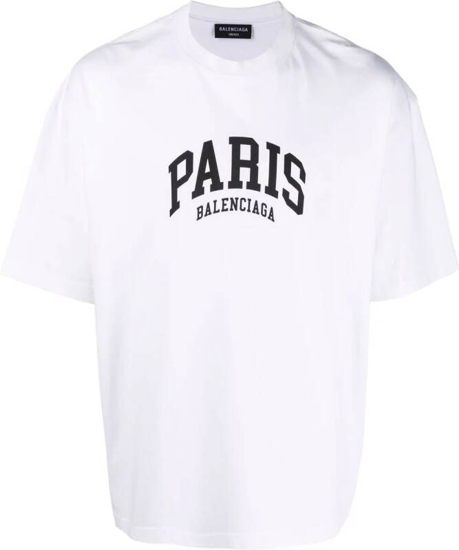 Balenciaga Paris katoenen T-shirt Wit