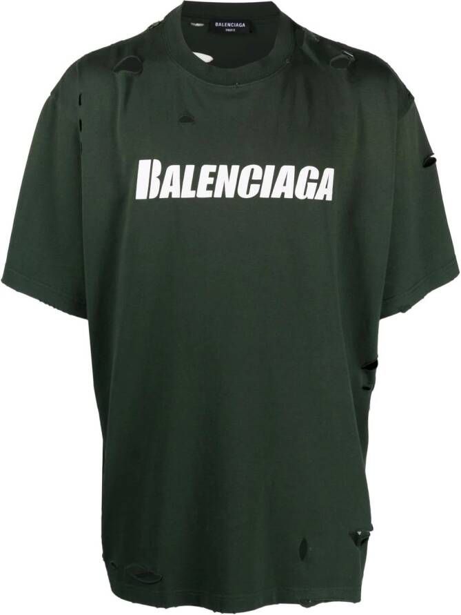 Balenciaga T-shirt met logoprint Groen