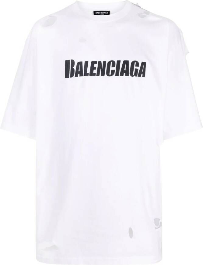 Balenciaga Caps katoenen T-shirt Wit