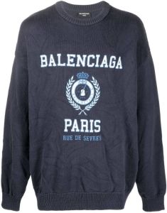 Balenciaga T-shirt met ronde hals Blauw