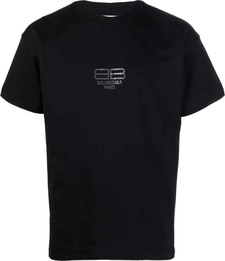 Balenciaga T-shirt verfraaid met logo Zwart