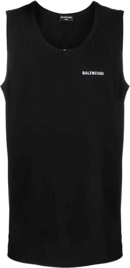 Balenciaga Tanktop met geborduurd logo Zwart