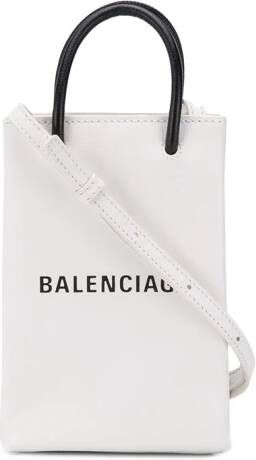 Balenciaga Shopper met logoprint Wit