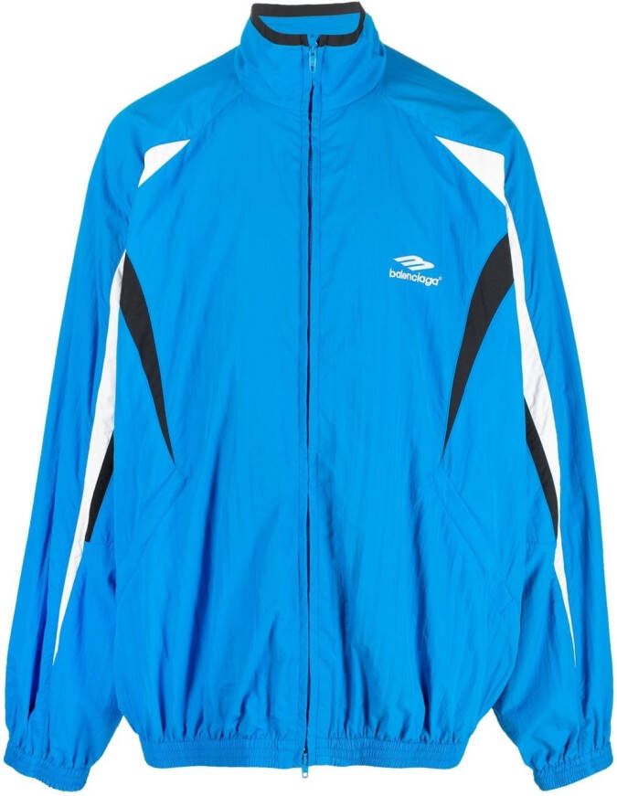 Balenciaga Trainingsjack met geborduurd logo Blauw