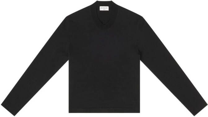Balenciaga Sweater met V-hals Zwart