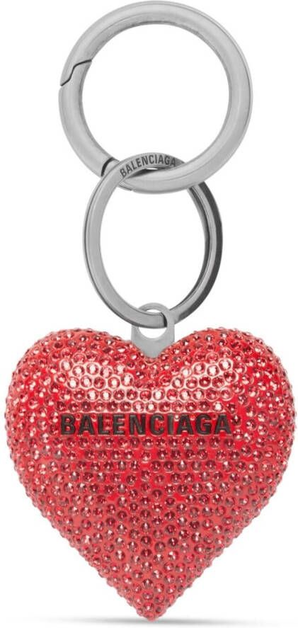 Balenciaga Valentine's Strass sleutelhanger Rood