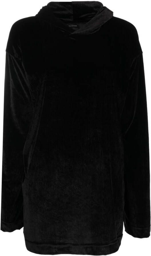 Balenciaga Hoodie met fluwelen effect Zwart