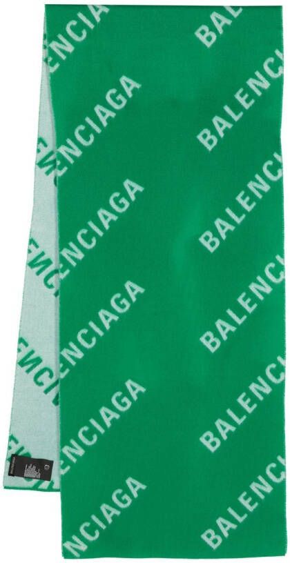 Balenciaga Sjaal met logoprint Groen