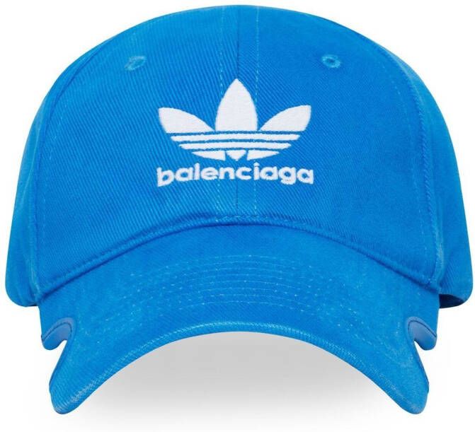 Balenciaga x adidas pet met geborduurd logo Blauw