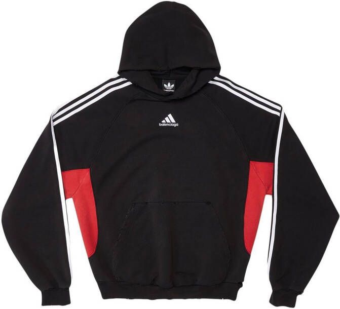 Balenciaga x adidas hoodie met geborduurd logo Zwart