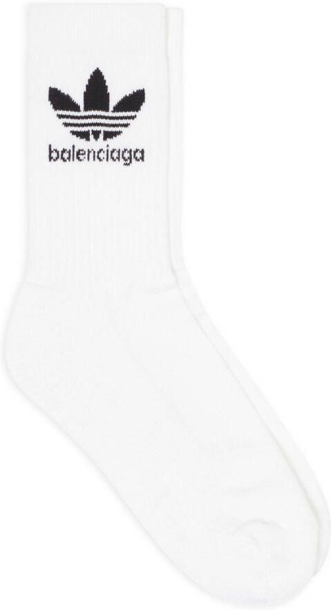 Balenciaga x adidas sokken met intarsia logo Wit
