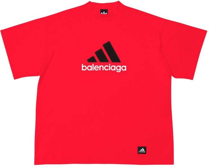 Balenciaga x adidas T-shirt met logoprint Rood