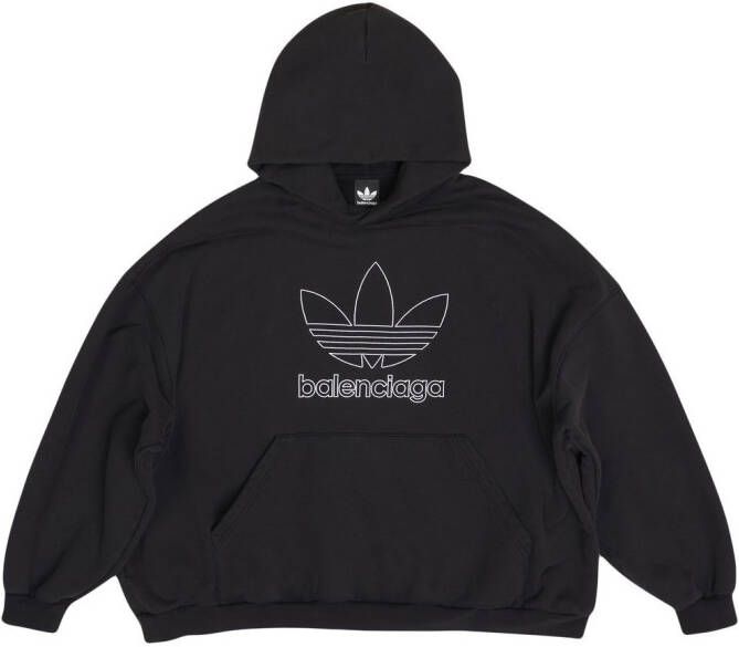 Balenciaga x Adidas oversized hoodie Zwart
