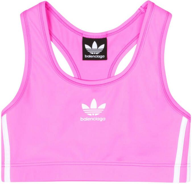Balenciaga x Adidas sport-bh met geborduurd logo Roze