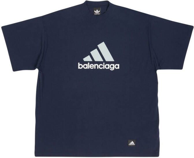 Balenciaga x adidas T-shirt met logoprint Blauw