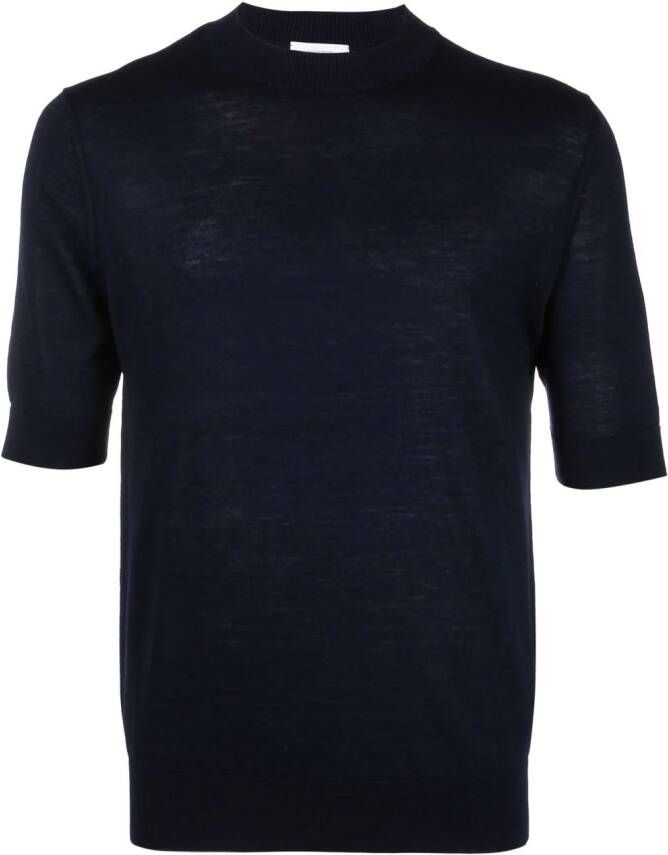 Ballantyne Fijngebreid T-shirt Blauw