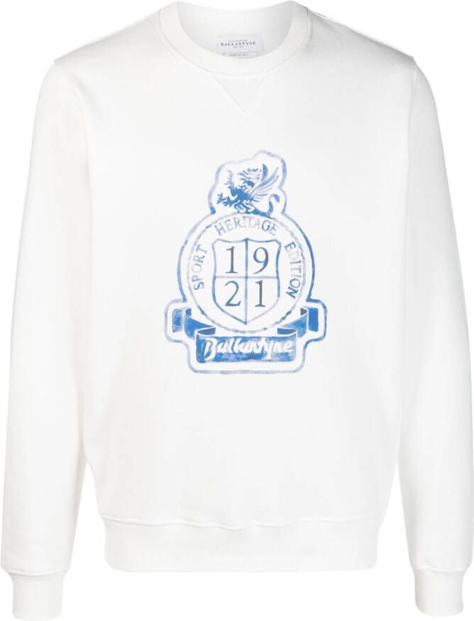 Ballantyne Sweater met logoprint Wit