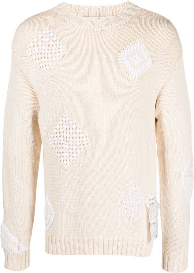 Ballantyne Ribgebreide sweater Beige