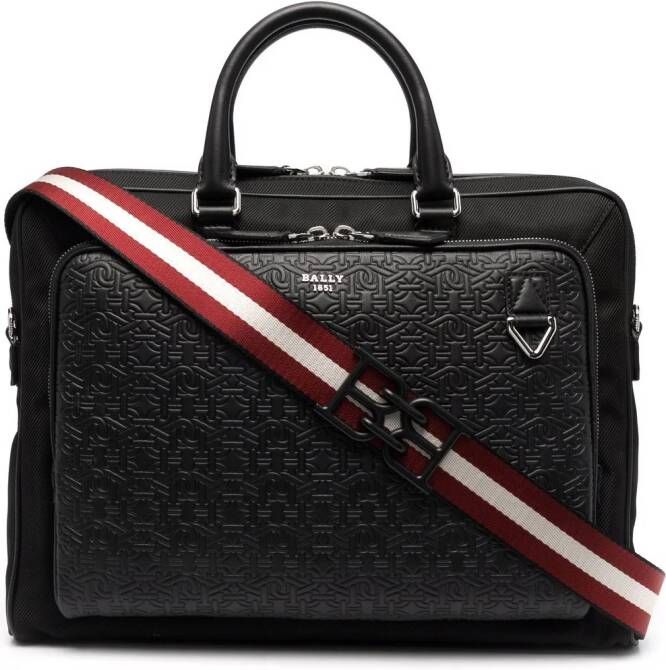 Bally Aktetas met monogram Zwart