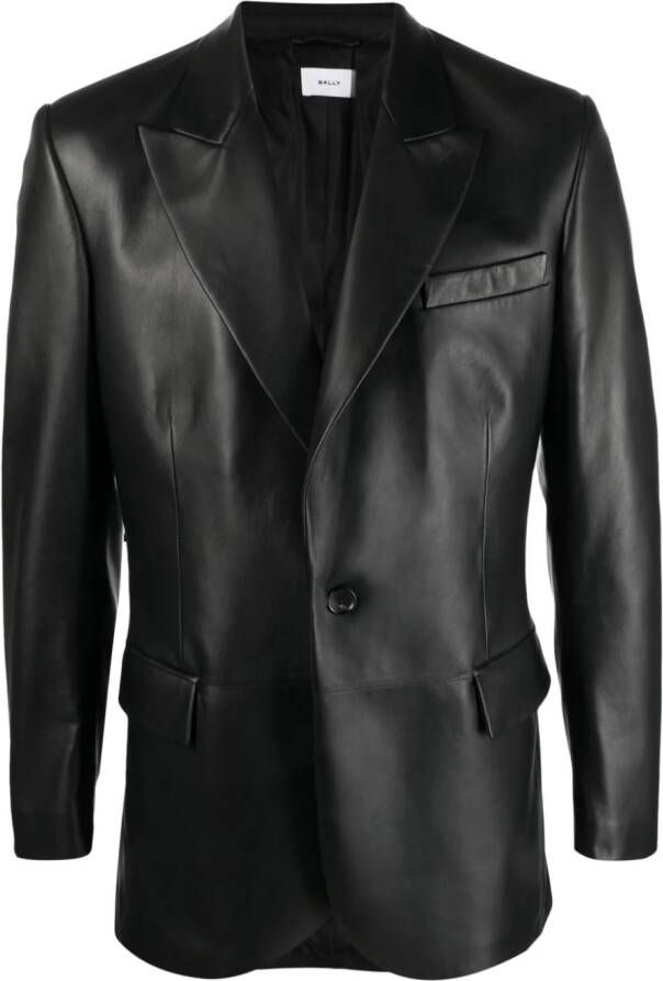 Bally Blazer met enkele rij knopen Zwart