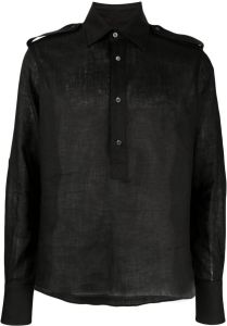 Bally button-up linen shirt Zwart