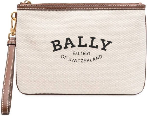 Bally Certhe clutch met logoprint Beige