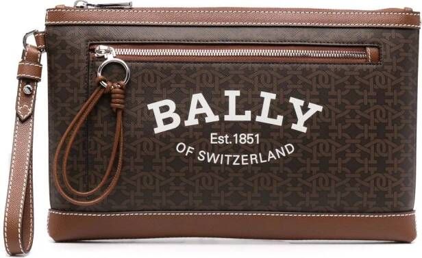 Bally Clutch met rits Bruin