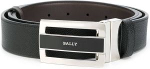 Bally contrast buckle belt Zwart