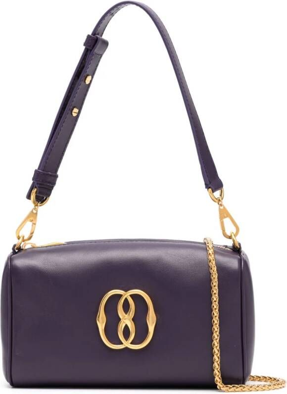 Bally Leren schoudertas Paars