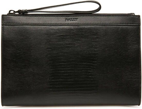 Bally Clutch met logo-reliëf Zwart