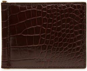 Bally embroidered-logo embossed-crocodile leather wallet Bruin