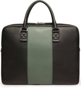 Bally Hesines leather laptop bag BLACK SAGE16+PAL