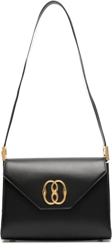 Bally Leren schoudertas Zwart