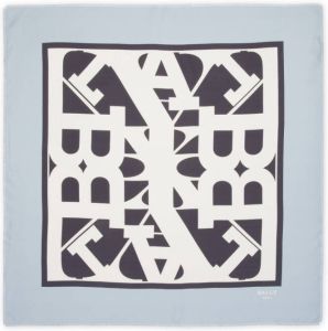 Bally logo-print silk scarf Blauw
