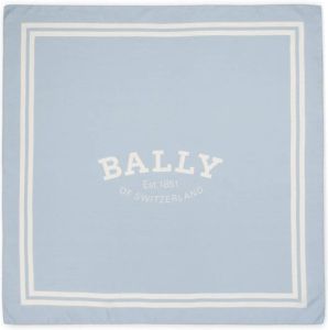 Bally Sjaal met logoprint Blauw