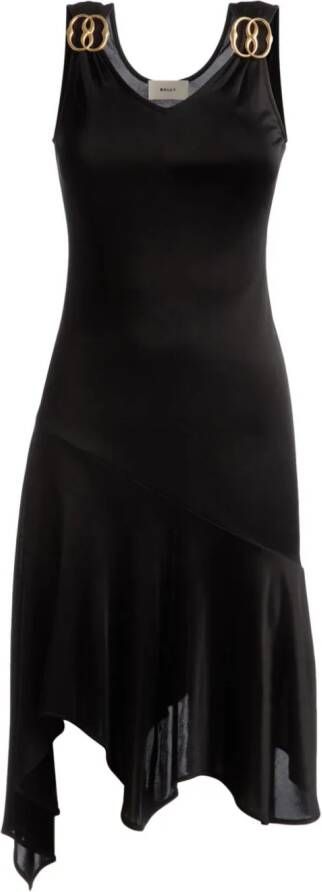 Bally Midi-jurk met logoplakkaat Zwart